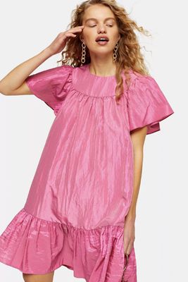 Pink Taffeta Mini Chuck On Dress from Topshop