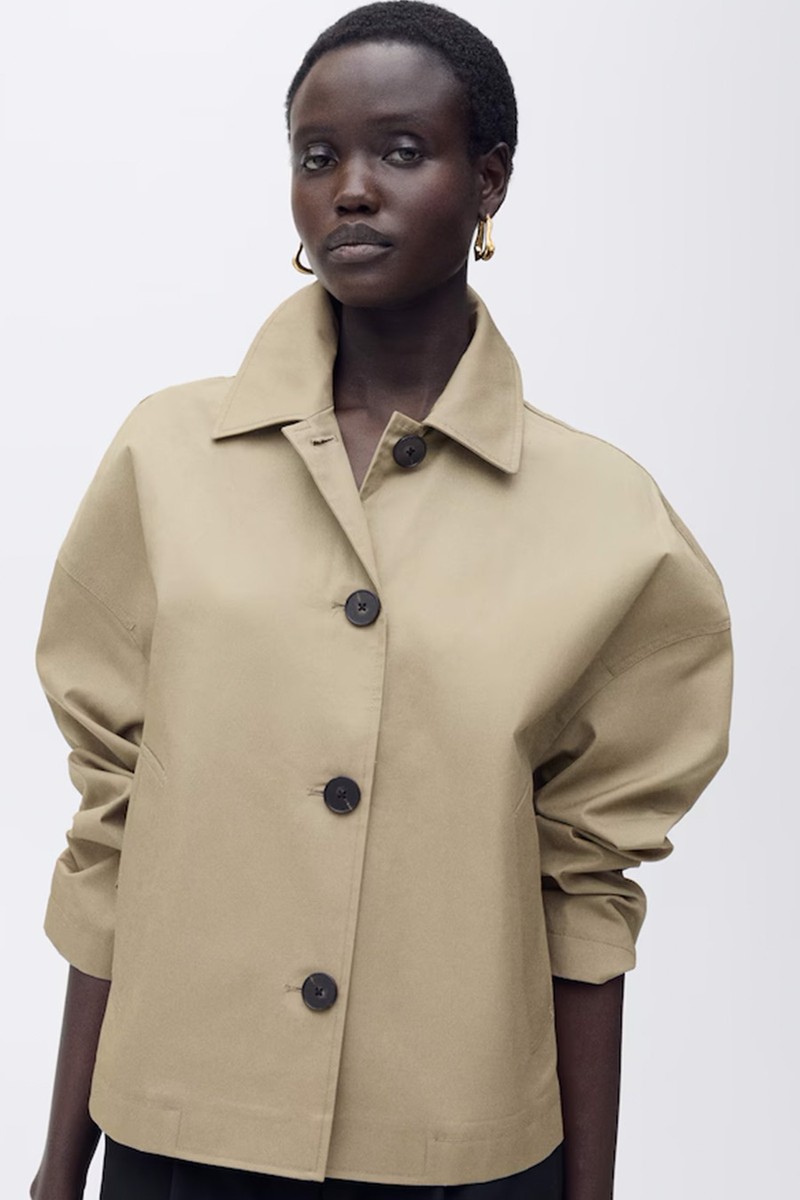 Straight Cotton Jacket With Buttons from Mango