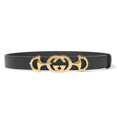 Leather Belt With Interlocking G Horsebit from Gucci