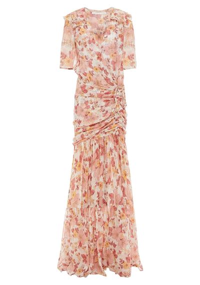 Mick Wrap-Effect Floral-Print Georgette Maxi Dress from Veronica Beard