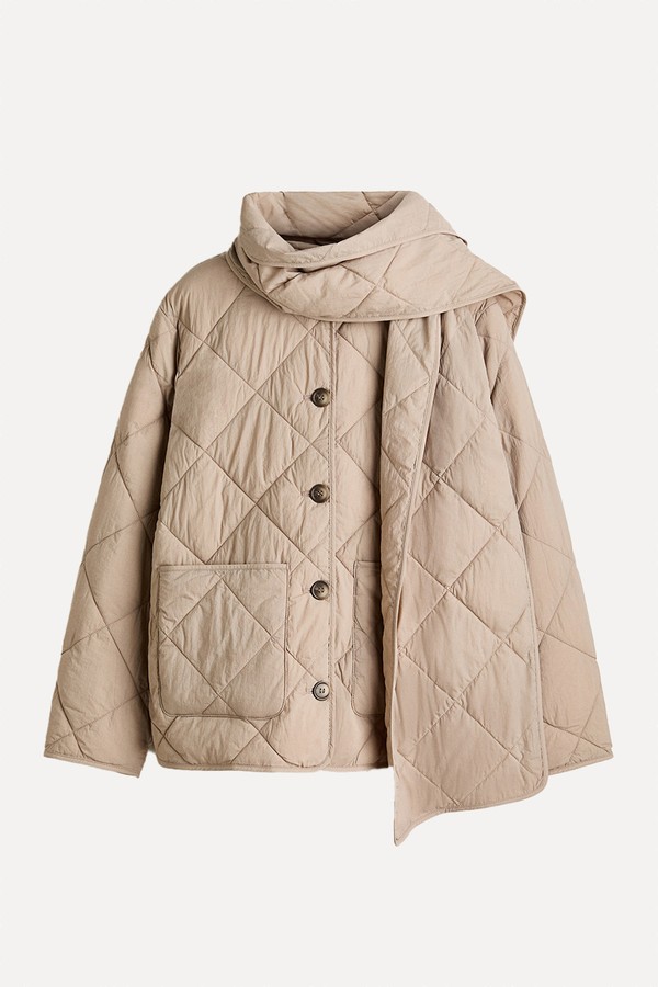 Thermolite® Quilted Scarf-Detail Jacket