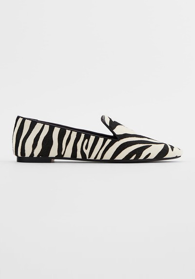 Animal Print Cow Hide Flat Shoes from Zara