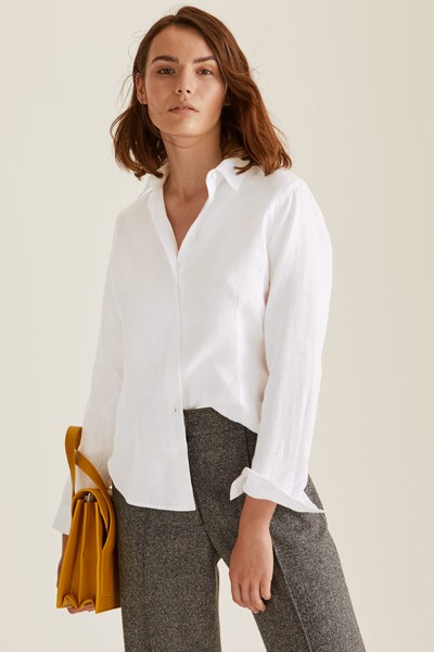 Cross Weave Darted Linen Shirt from Jigsaw