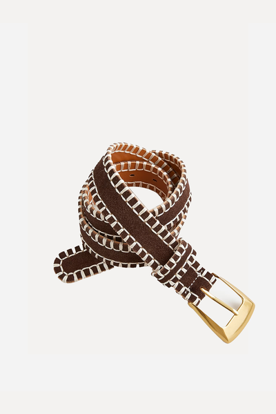 Blanket-Stitch Suede Belt from J.Crew