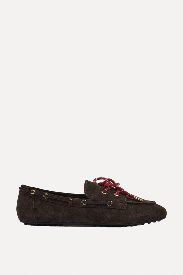 Leather Moccasins With Double Lace