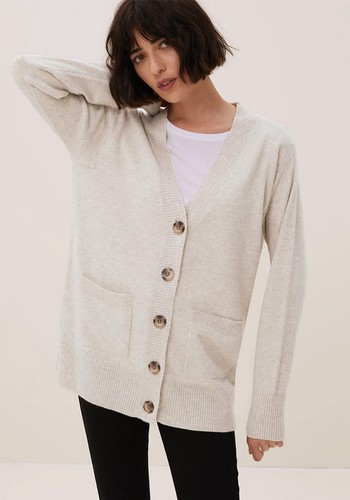 Pure Cashmere V-Neck Button Front Cardigan