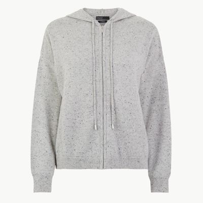 Pure Cashmere Zipped Crop Hoodie from Autograph