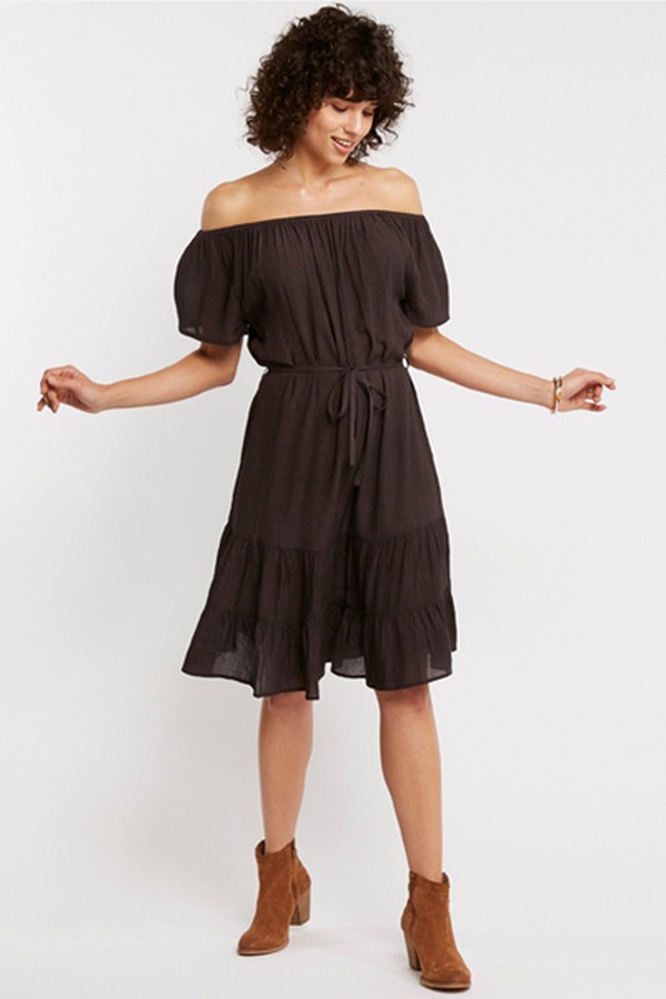 Scoop Neck Off-Shoulder Dress