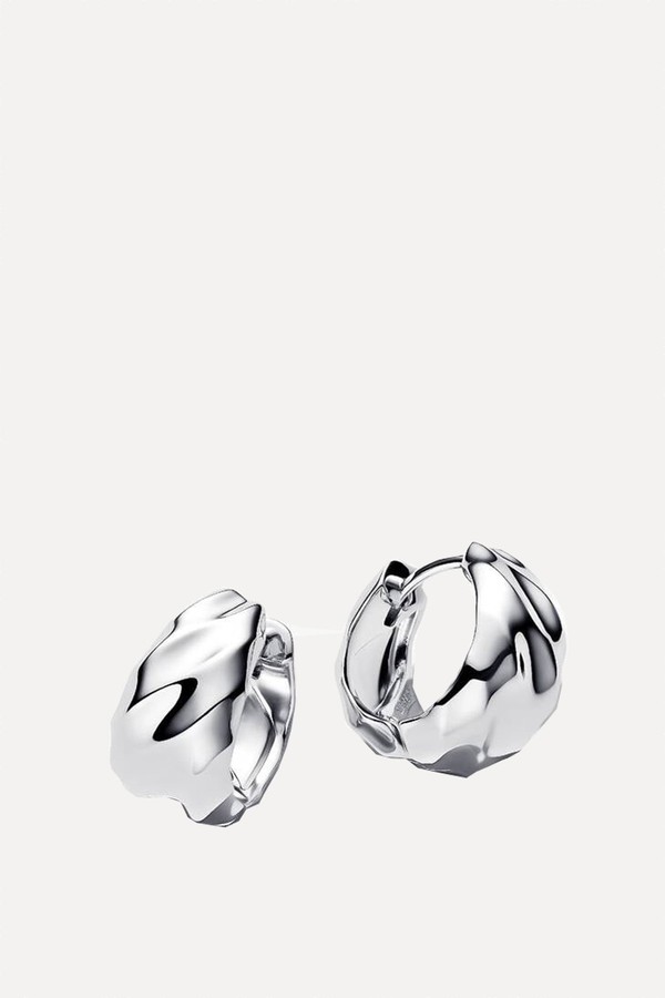Rippled Small Hoop Earrings from Pandora