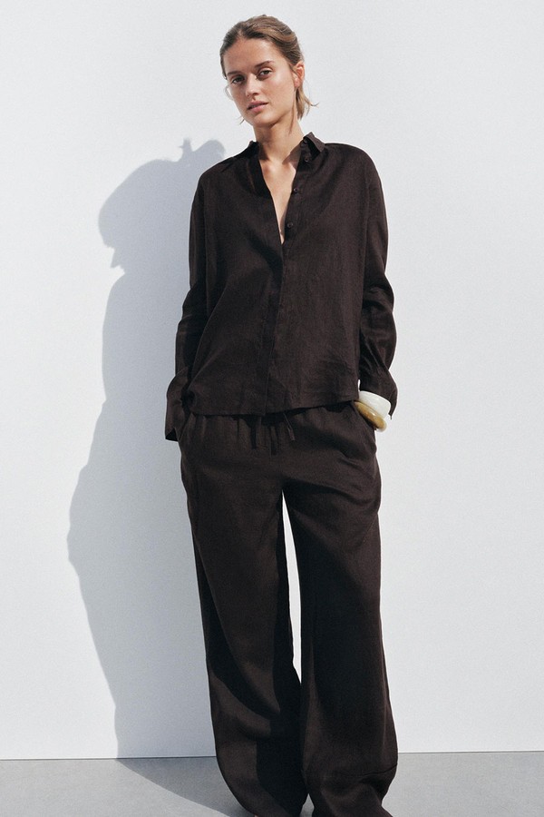 100% Linen Palazzo Trousers from Zara