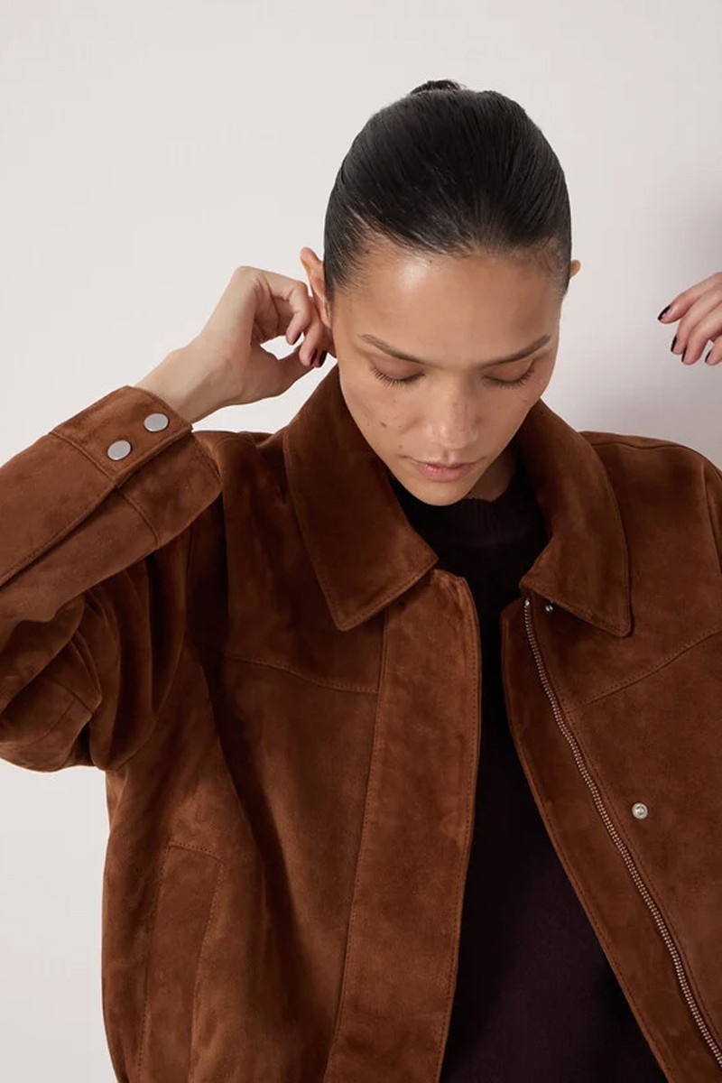 Suede Bomber Jacket from Hush