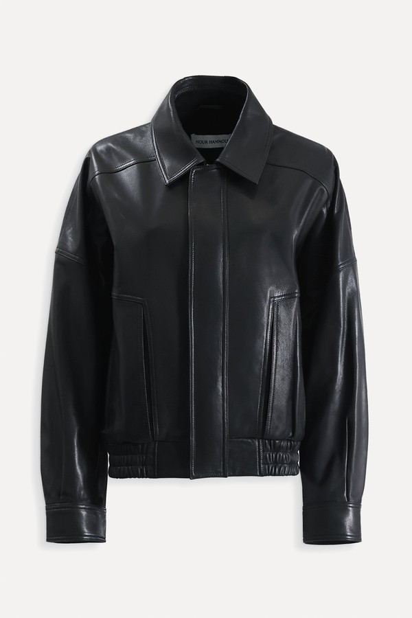 Dalma Relaxed Leather Jacket from Nour Hammour