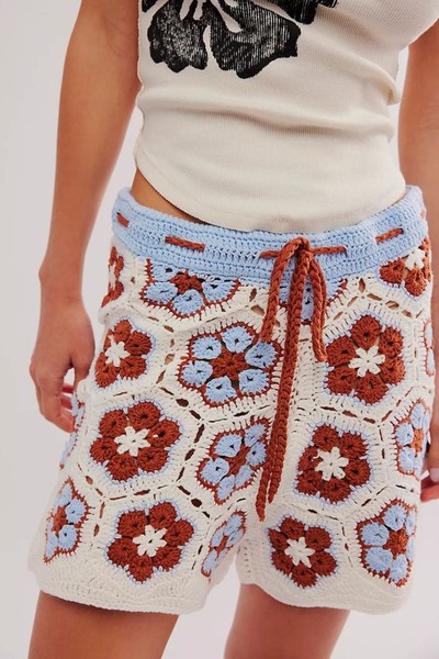 MINKPINK Dawn Flower Crochet Shorts