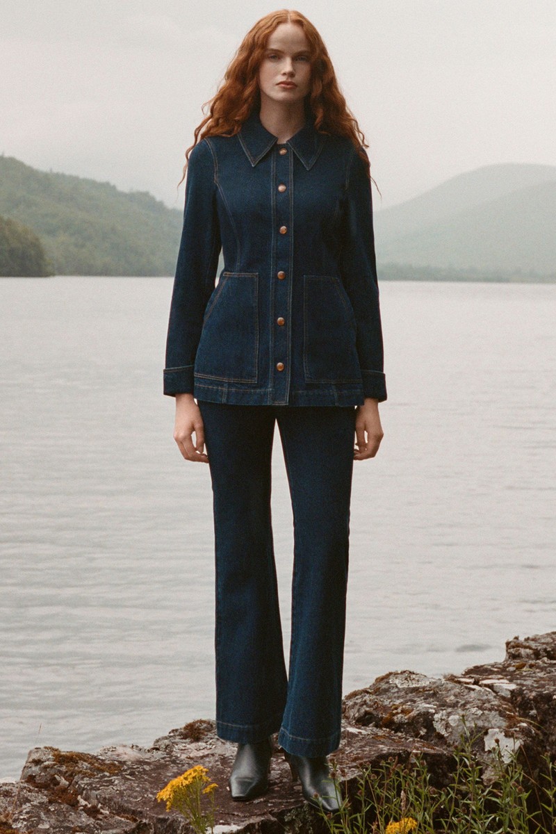 Denim Tailored Panelled Jacket