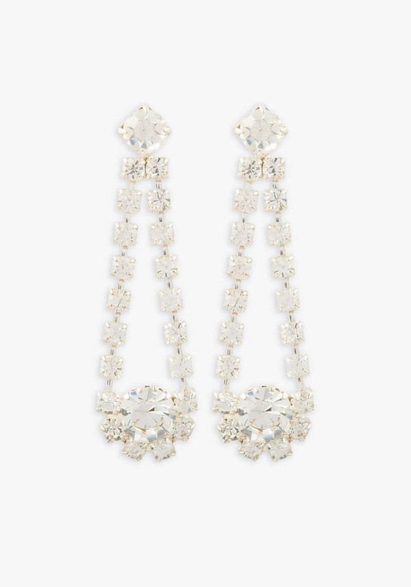 Vintage Silver Plated Swarovski Crystal Drop Earrings from Susan Caplan