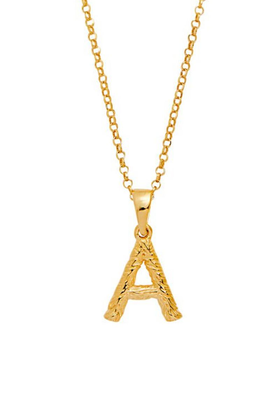 Sterling Silver Gold Alphabet 'A' Necklace from Simply Silver