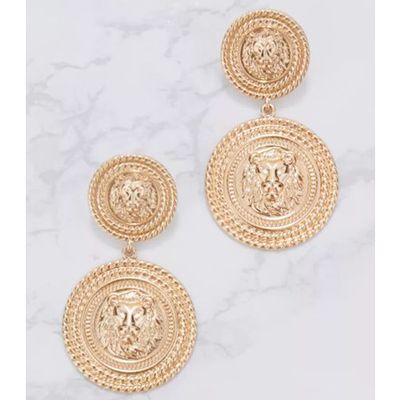 Medallion Drop Earrings from PrettyLittleThing