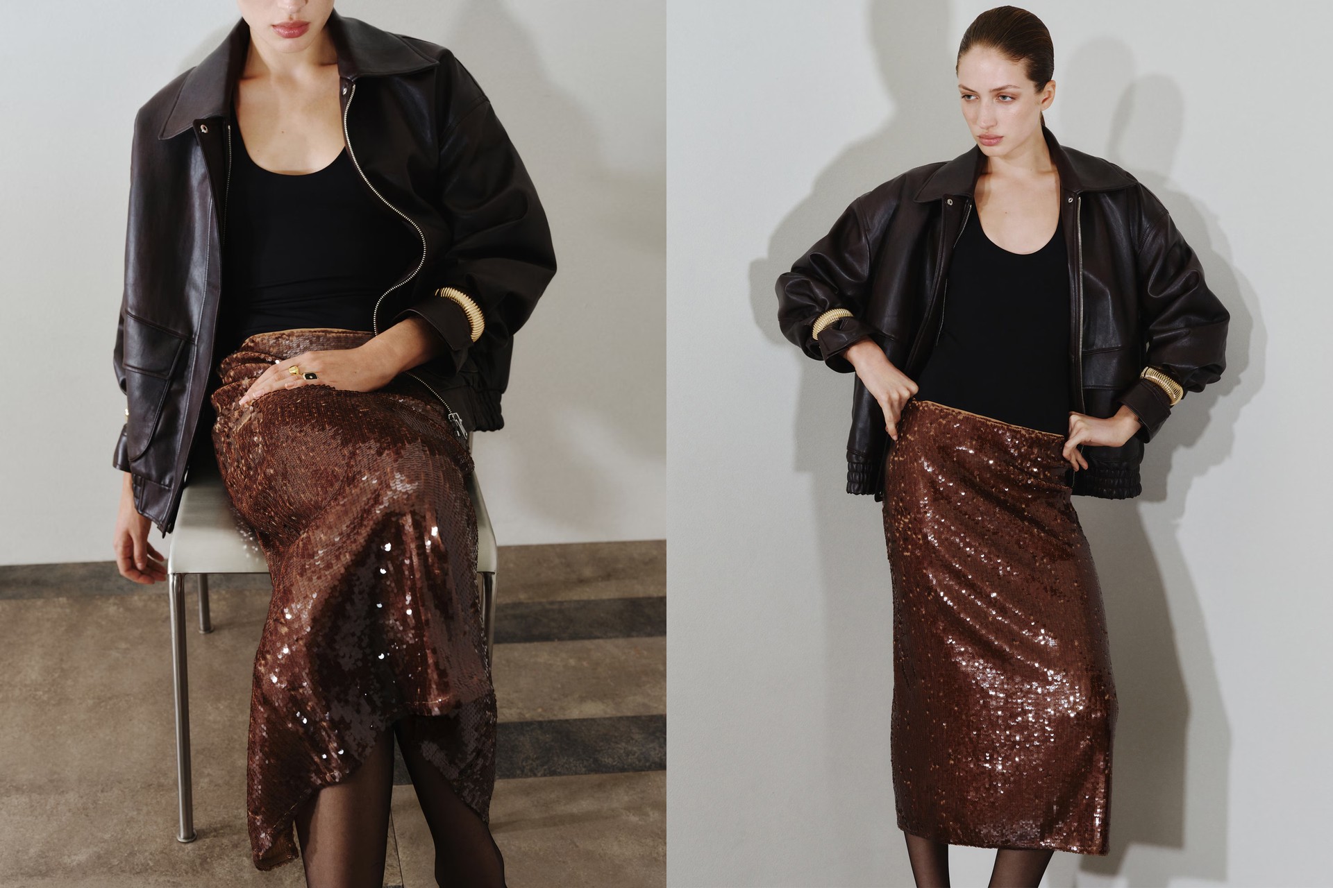 Sequin Midi Skirt