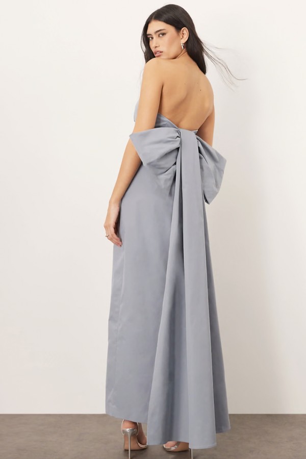 Bandeau Maxi Dress With Large Bow