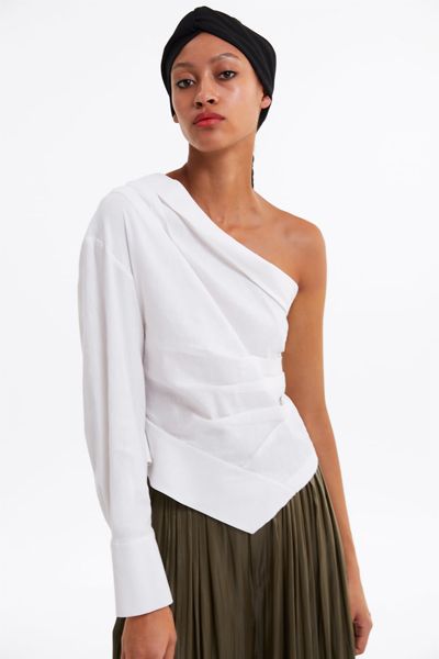 Asymmetric Pleated Top