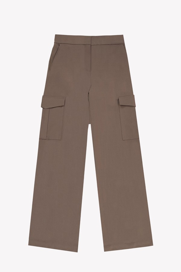 Pull On Wide Leg Trouser Mocha
