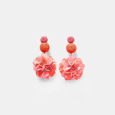 Beaded Floral Earrings from Zara
