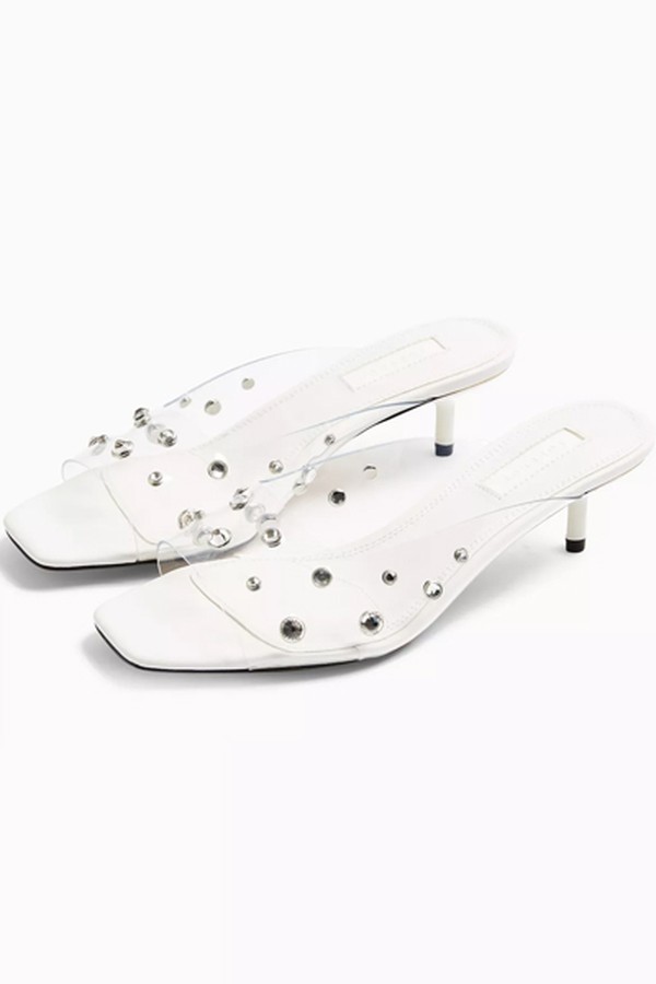 Noir White Gem Transparent Mules from Topshop