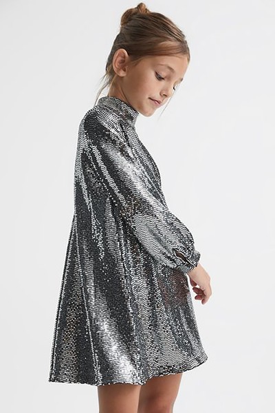 Sequin Short Skater Dress from Reiss