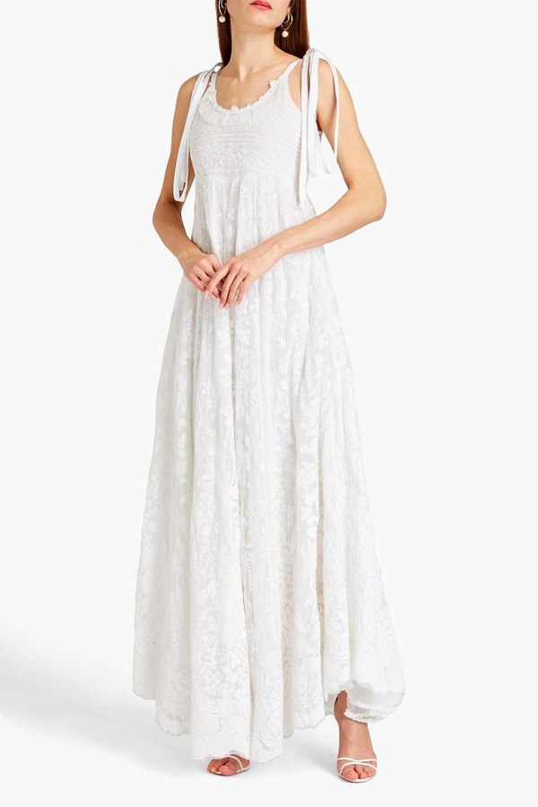 Shoshana Embroidered Tulle Maxi Dress from LoveShackFancy