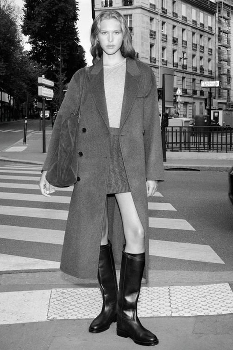 Long Wool Blend Surplice Coat