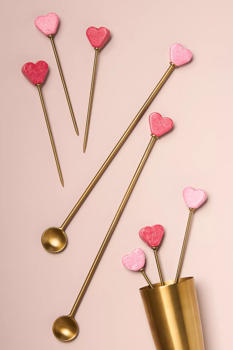 Set of 6 Piccolo Heart Cocktail Picks from Anthropologie