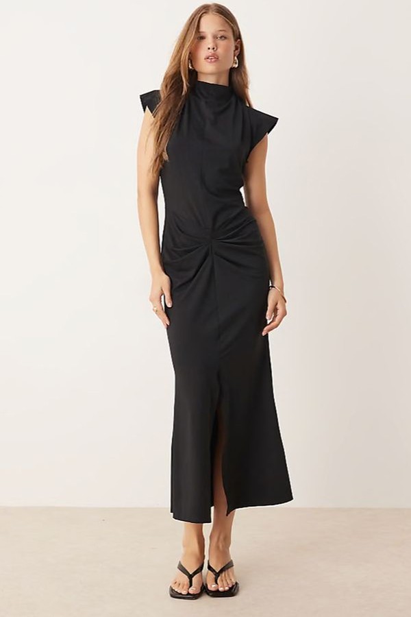 Premium Drape Front Midi Dress from ASOS DESIGN
