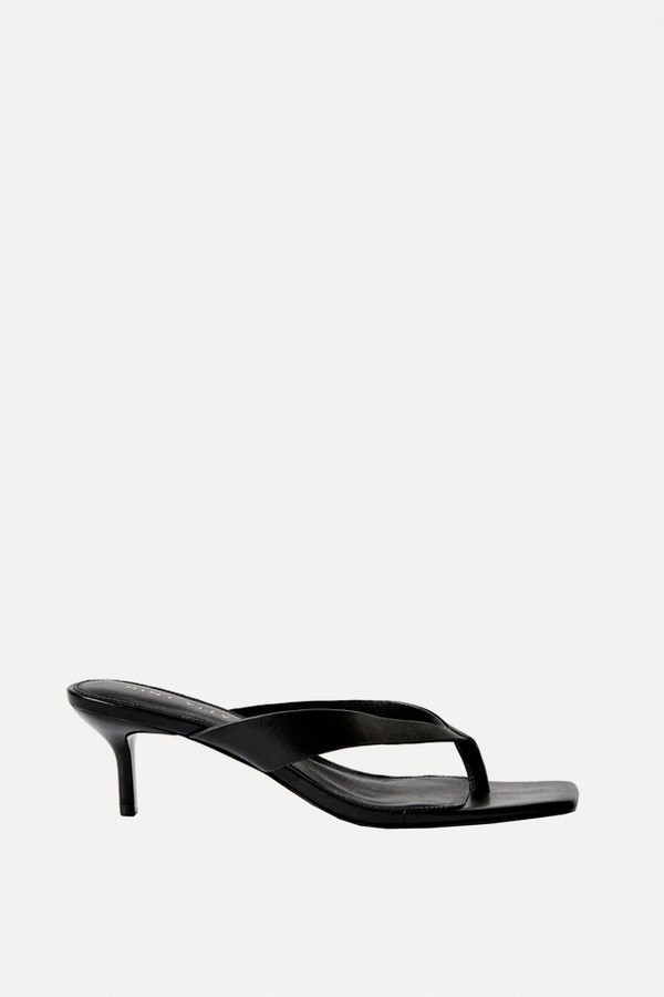 Betty Leather Kitten Heel Toe Post Sandals from Mint Velvet