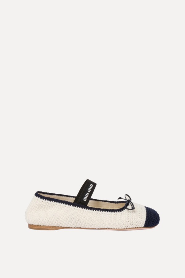 Crochet-Knit Ballerina Shoes from Miu Miu