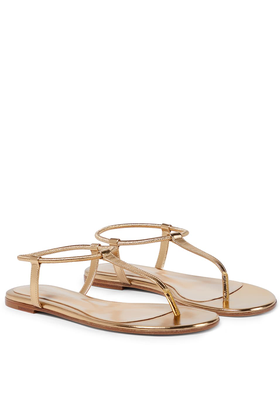 Metallic Leather Thong Sandals from Gionavito Rossi