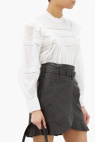 Viviana High-Neck Ruffled Cotton Blouse from Isabel Marant Étoile