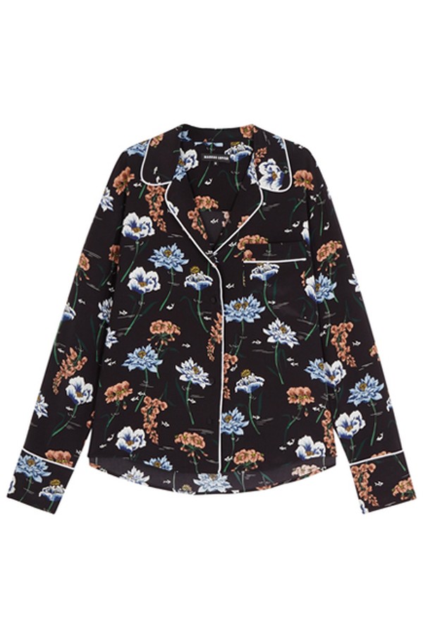 Underwater Floral-Print Silk Shirt from Markus Lupfer