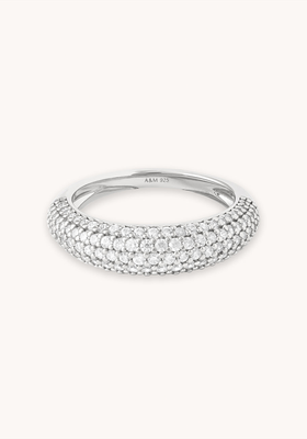 Glimmer Pave Dome Ring in Silver