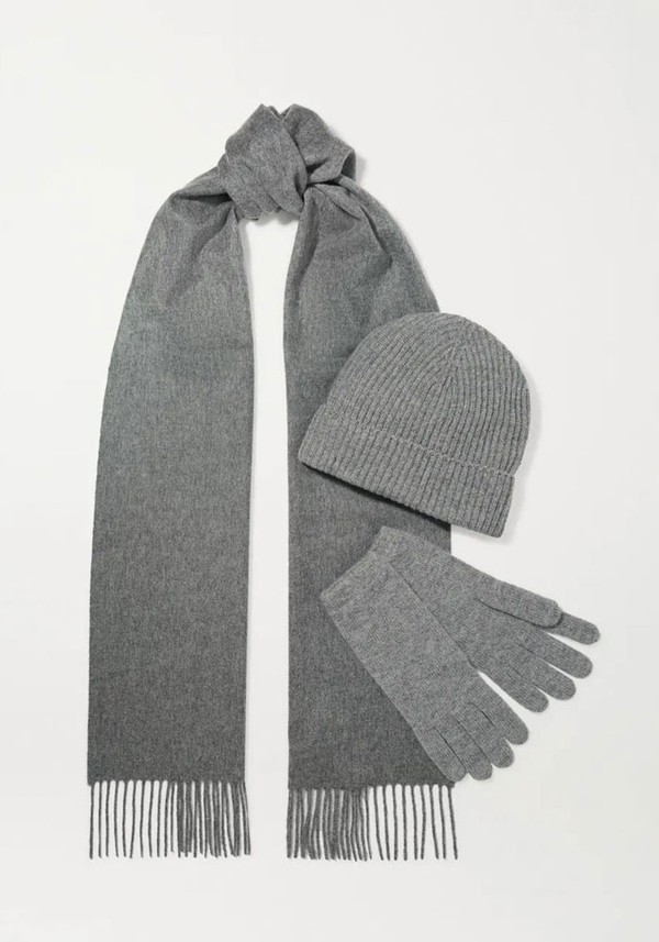 Cashmere Beanie, Scarf And Gloves Set from Johnstons Of Elgin