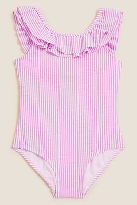 Stripe Frill Swimsuit from Marks & Spencer