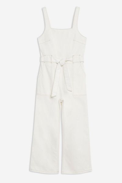 Ecru Denim Jumpsuit