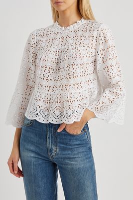 Emmalyn Broderie Anglaise Cotton Blouse from Veronica Beard
