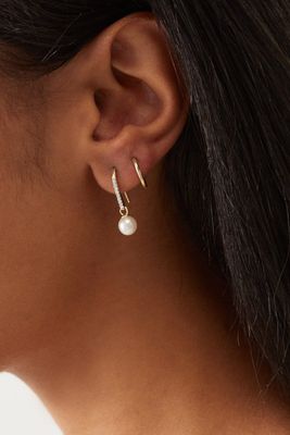 Diamond, Pearl & 14kt Gold Earrings, £595 | Mateo