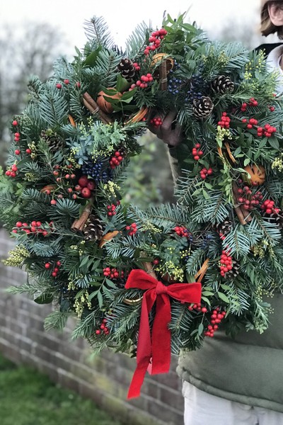 Luxury Sticking With Tradition Christmas Wreath from Flowers By Breige