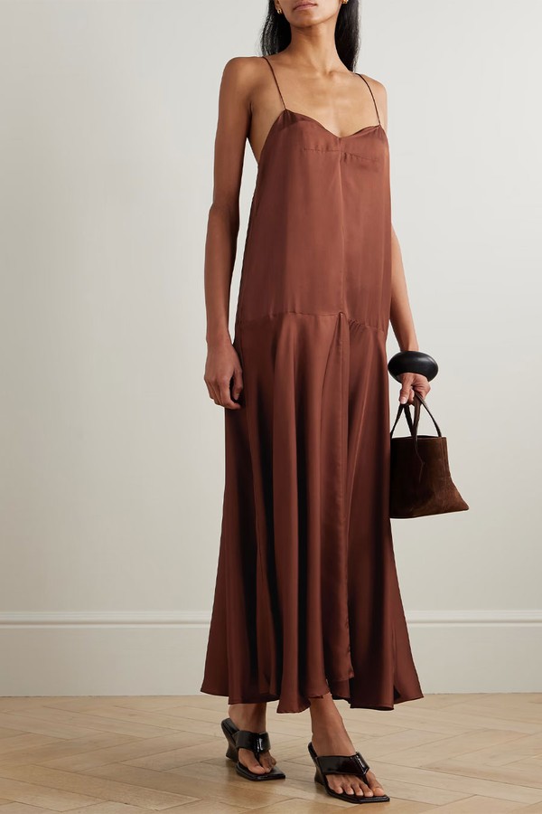Silk-Twill Maxi Dress from  St. Agni