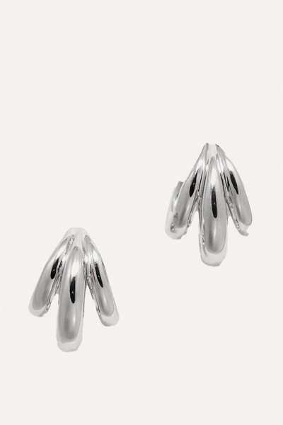 Micro Triple Lilly Silver Hoop Earrings from Jennifer Fisher