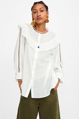 Dotted Mesh Blouse from Zara