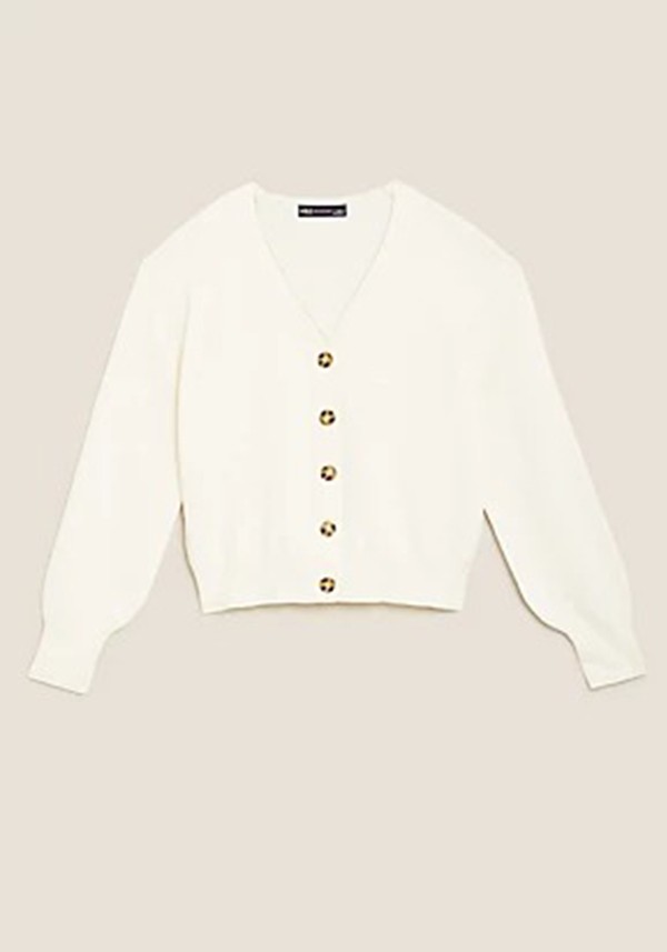 Soft Touch V-Neck Button Front Cardigan from M&S
