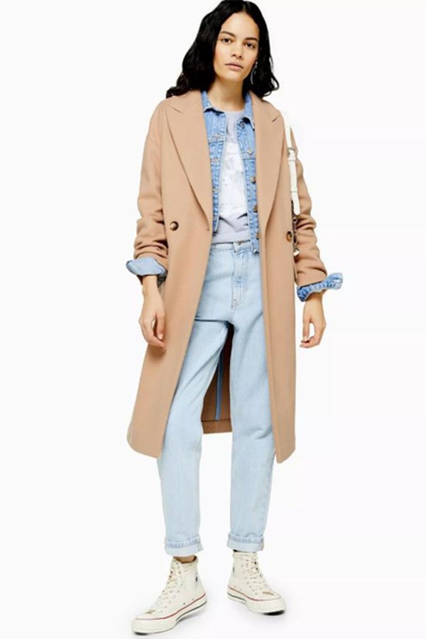 Camel Double Breasted Coat