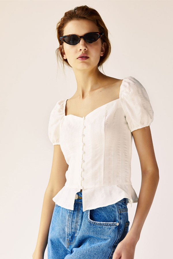 Top With Square-Cut Neckline from Bershka